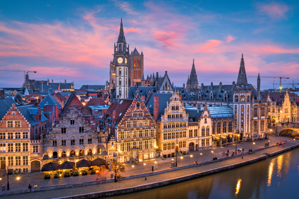 Ghent Belgium Old Town Cityscape From Graslei 1 1024x683